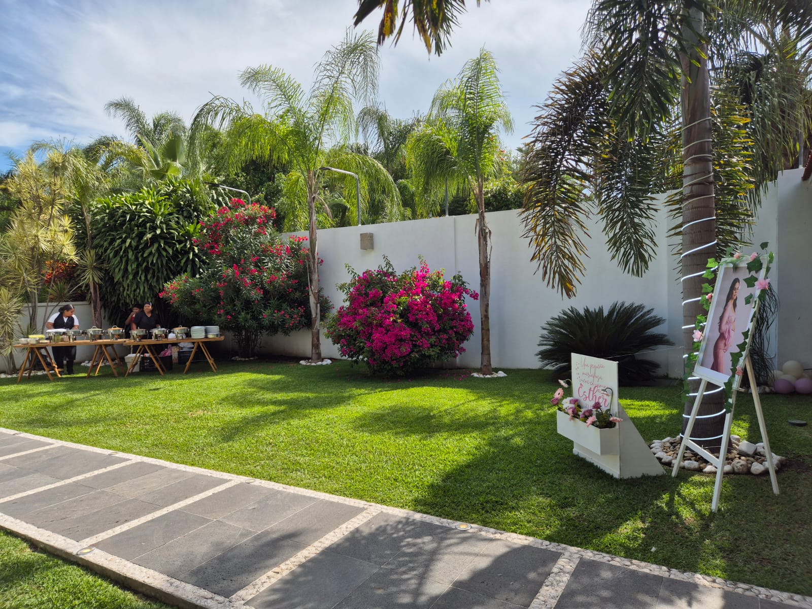 Jardín amplio para eventos